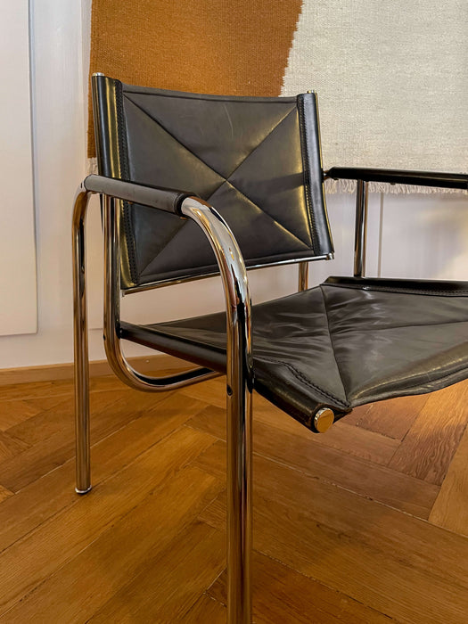 Vintage Stahlrohr Sessel Strässle Design Eichenberger 70er