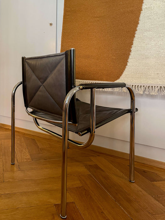 Vintage Stahlrohr Sessel Strässle Design Eichenberger 70er