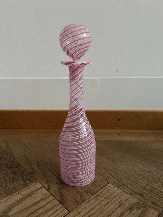 Vintage Murano Vase Karaffe rosa mit Deckel