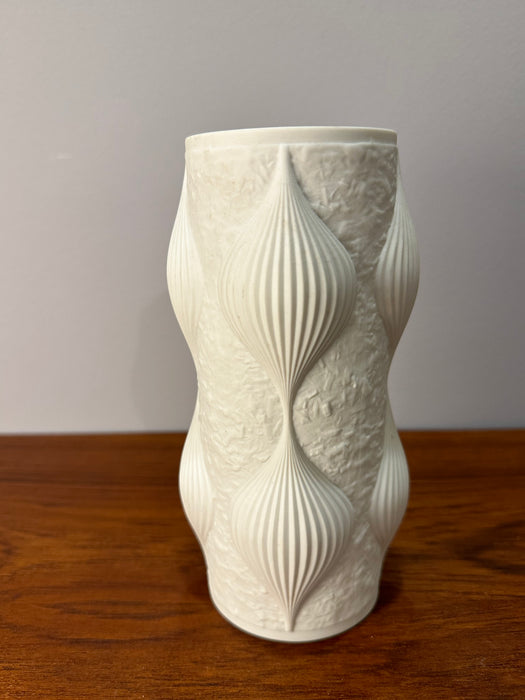 Vintage porcelain vase white Tirschenreuth 50s
