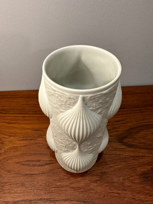 Vintage porcelain vase white Tirschenreuth 50s