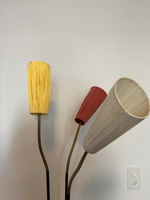 Vintage Tütenlampe 3-armig Schwanenhals 50er