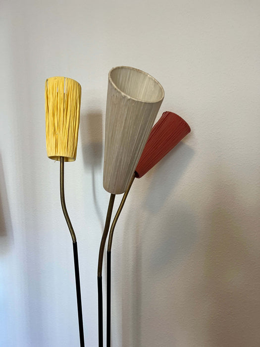 Vintage Tütenlampe 3-armig Schwanenhals 50er