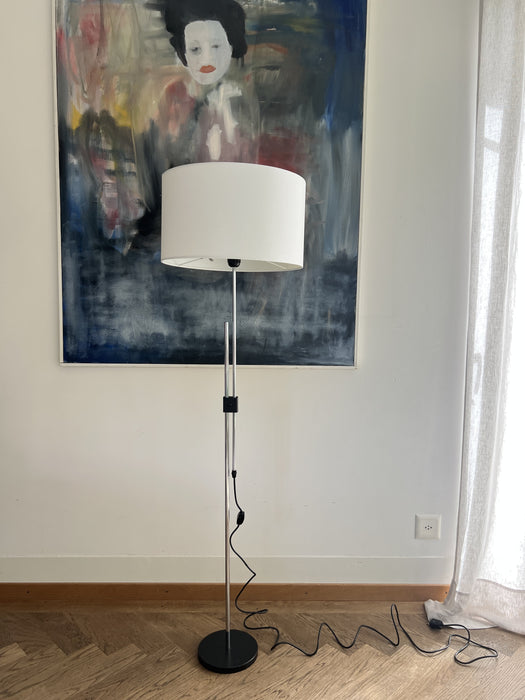 Vintage Stehleuchte Chrom Stoff 70er
