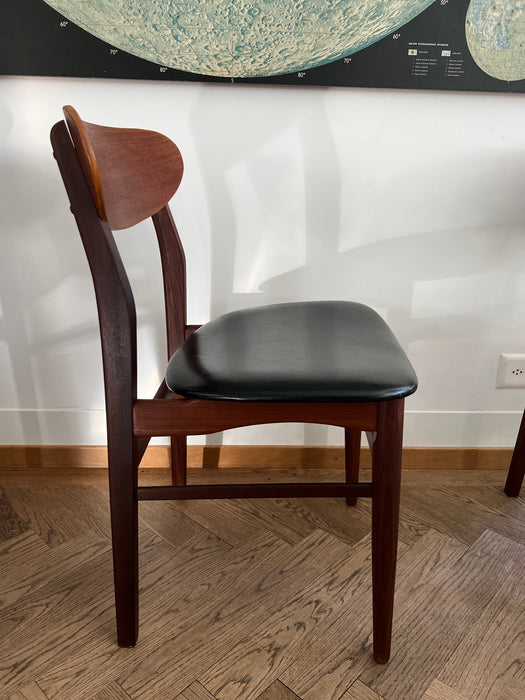 Vintage teak chair Farstrup black Denmark 60s
