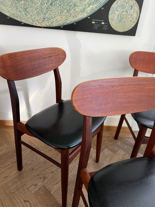 Vintage teak chair Farstrup black Denmark 60s