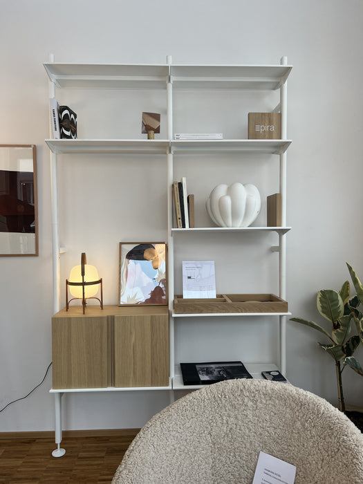 Pira G2 String Furniture Wandregal Eiche Metall weiss Ausstellungsmodell