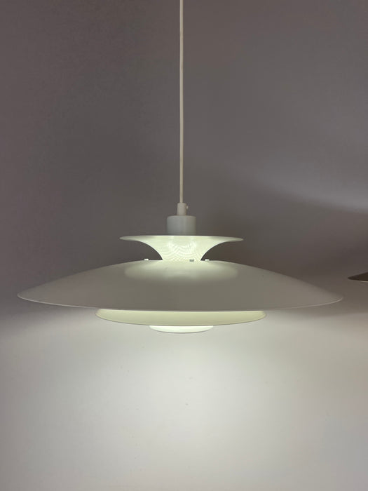 Vintage Danish pendant lamp white Kurt Wiborg Mod. Donau 70s large