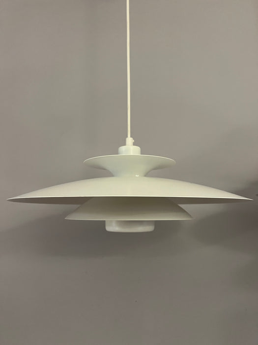 Vintage Danish pendant lamp white Kurt Wiborg Mod. Donau 70s large