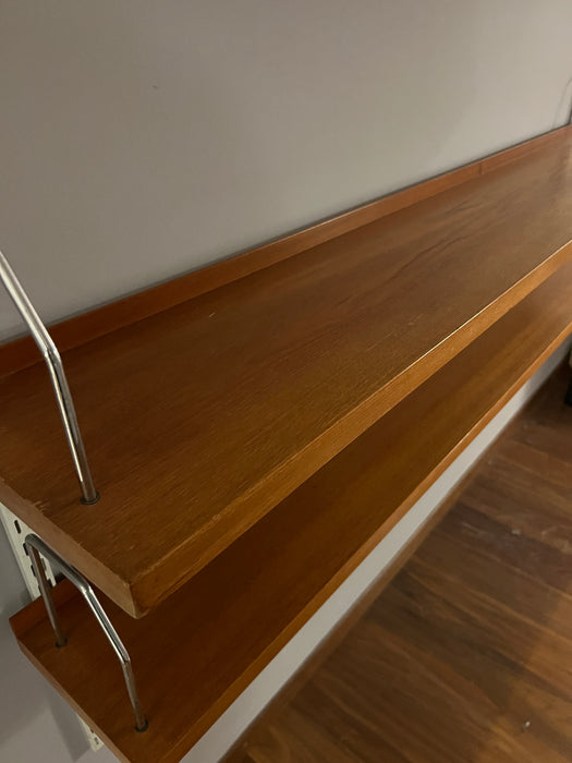 Vintage Wandregal aus Teak und Metall 1960er
