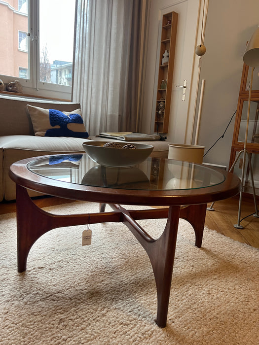 Vintage Coffeetable Beistelltisch 60er Stonehill Teak Glas