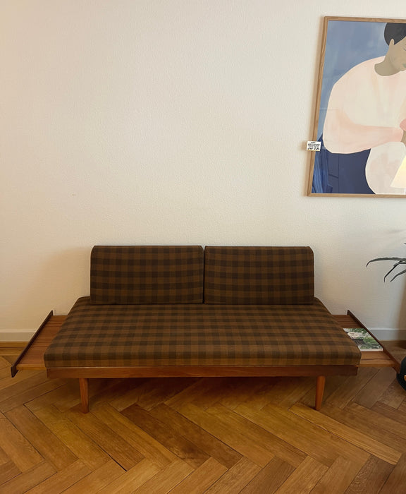 Vintage Daybed Sofa Teak Svanette mit Sidetable Ingmar Relling for Swane Ekornes 1960s