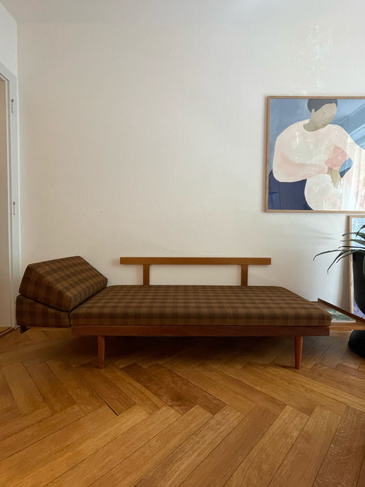 Vintage Daybed Sofa Teak Svanette mit Sidetable Ingmar Relling for Swane Ekornes 1960s