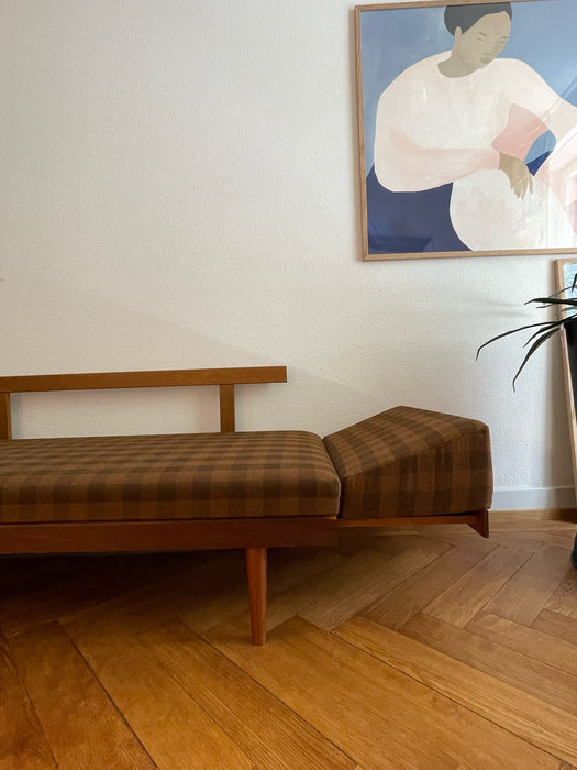 Vintage Daybed Sofa Teak Svanette mit Sidetable Ingmar Relling for Swane Ekornes 1960s