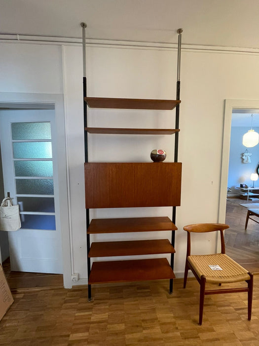 Vintage Dieter Wäckerlin für Idealheim Spannregal Teleskopregal Teak Swissmade 60er
