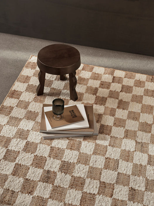 Ferm Living Teppich Check aus Wolle und Jute Ausstellungsmodell