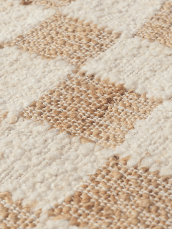 Ferm Living Teppich Check aus Wolle und Jute Ausstellungsmodell