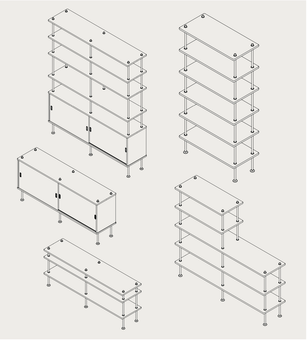 Carl Hansen & Søn Modulares Regalsystem BM0253 Shelving System