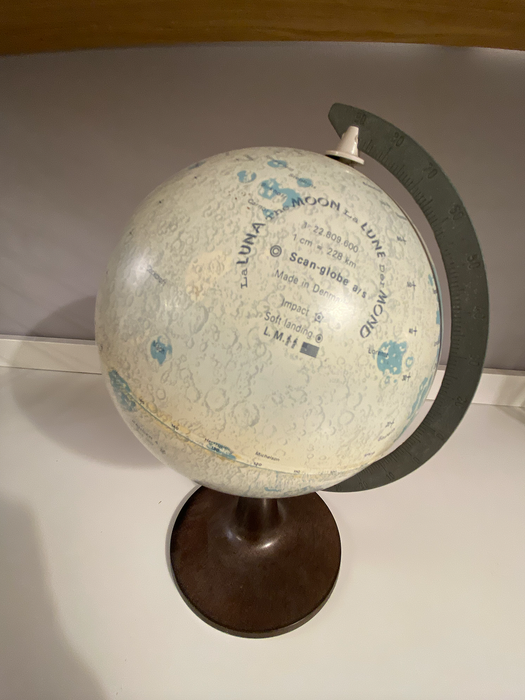 Vintage Mond Globus von Scan Globe Denmark