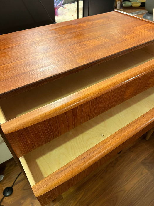 Vintage high teak chest of drawers 60s