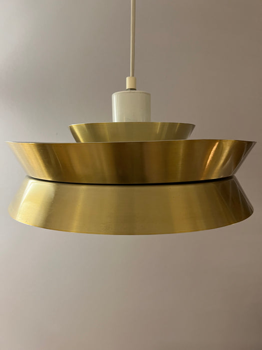Vintage Dänische Pendelleuchte gold 60er