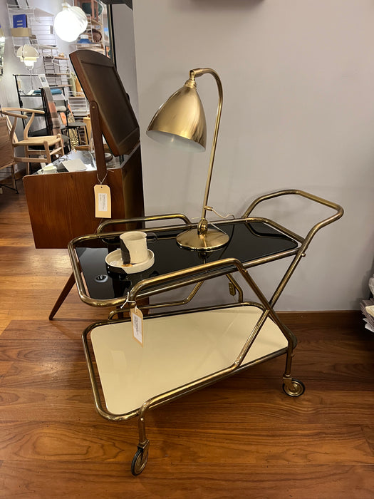Vintage Barwagen Messing Glas 60er Jahre