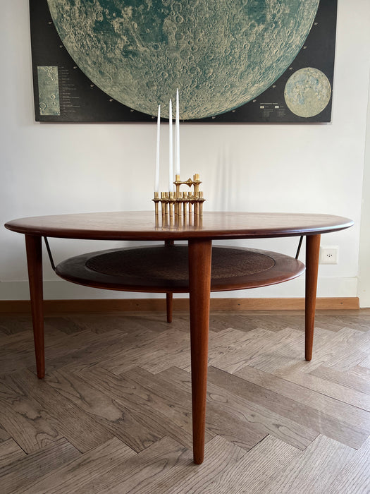 Vintage Coffetable Couchtisch Hvidt Nielsen Round Coffee Table Teak FD 515