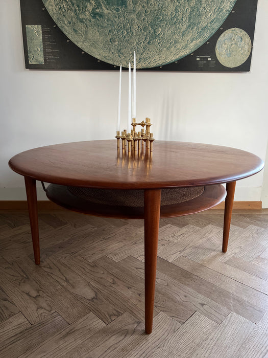 Vintage Coffetable Couchtisch Hvidt Nielsen Round Coffee Table Teak FD 515