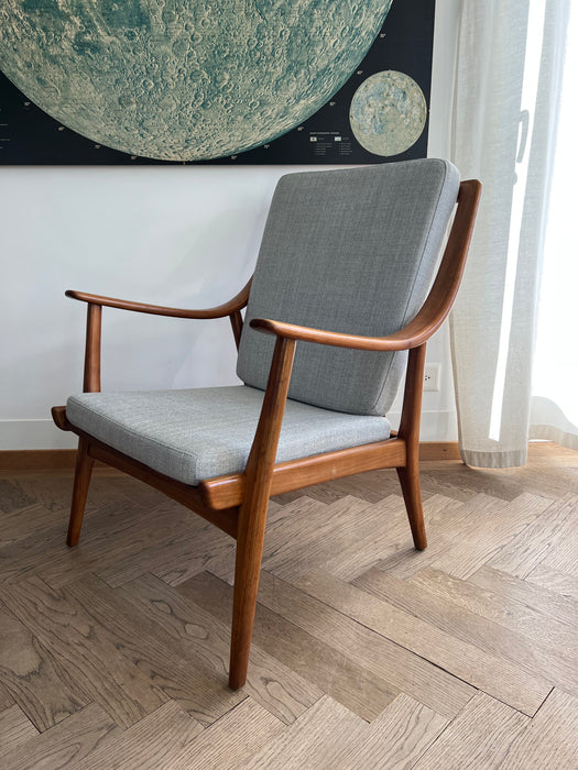 Vintage Armchair Sessel 60er Jahre Nussbaum neue Polsterung