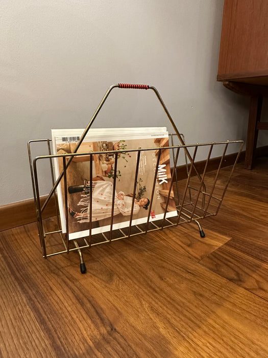 Vintage Zeitschriftenhalter Zeitungsständer Messing 60er