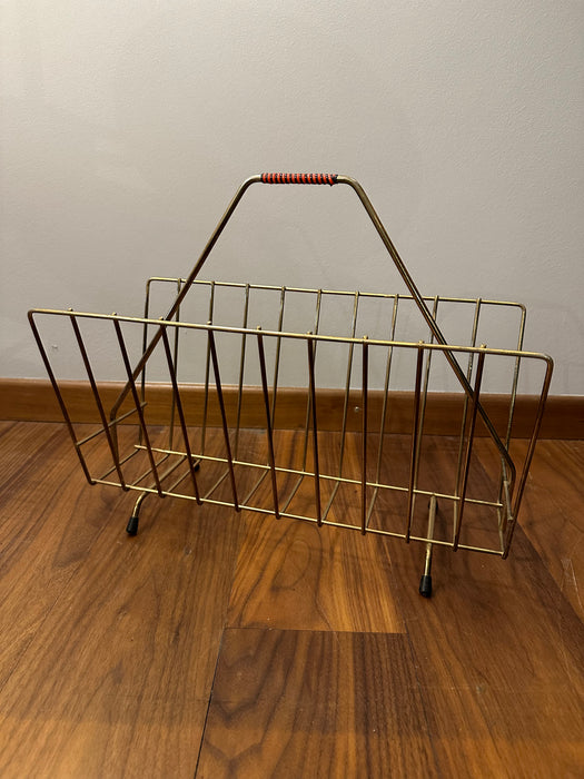 Vintage Zeitschriftenhalter Zeitungsständer Messing 60er