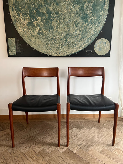 Vintage set of 4 chairs Niels O. Møller for JL Møller Teak Denmark 60s