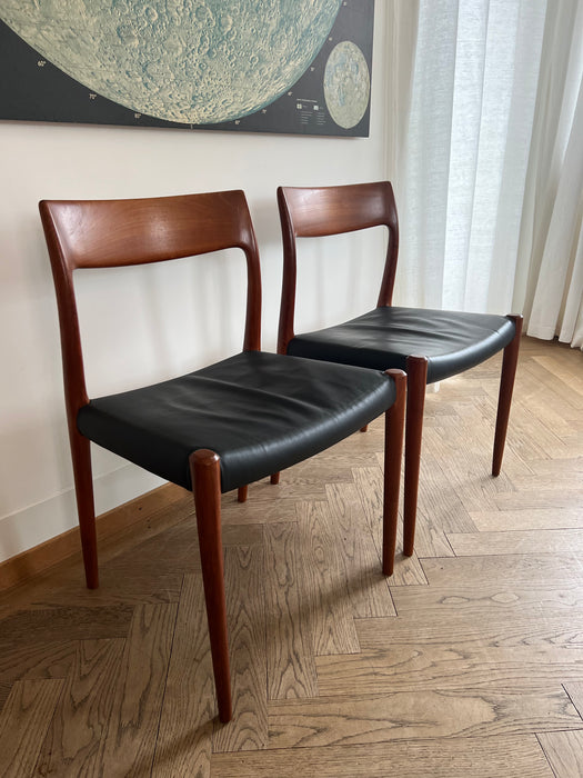 Vintage set of 4 chairs Niels O. Møller for JL Møller Teak Denmark 60s