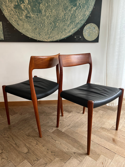 Vintage set of 4 chairs Niels O. Møller for JL Møller Teak Denmark 60s