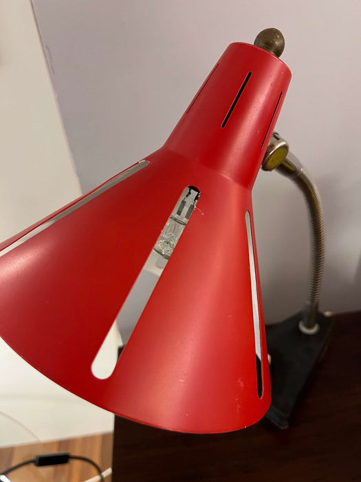 Vintage table lamp 60s/70s gooseneck red