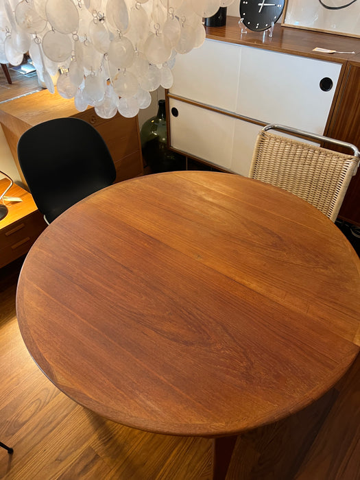 Vintage Rosengren Hansen Teak rund oval für Brande Dänemark 60er extendable