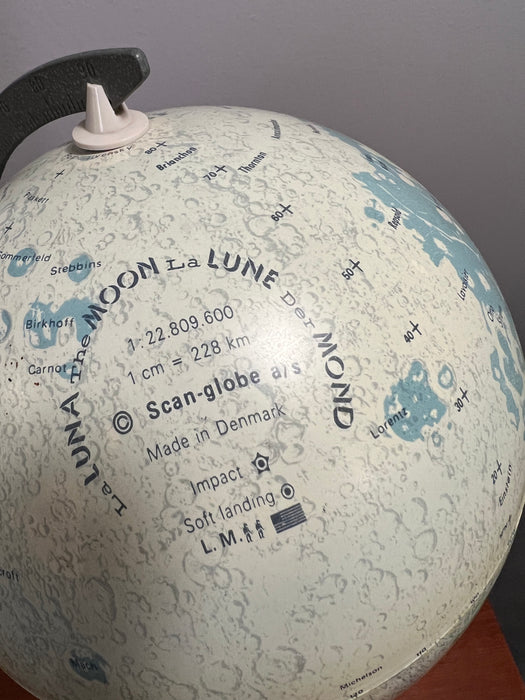 Vintage Mond Globus von Scan Globe Denmark