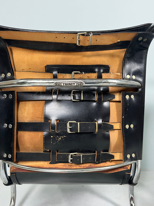 Vintage Thonet Bauhaus Sessel Breuer Armchairs Leder S 35 L
