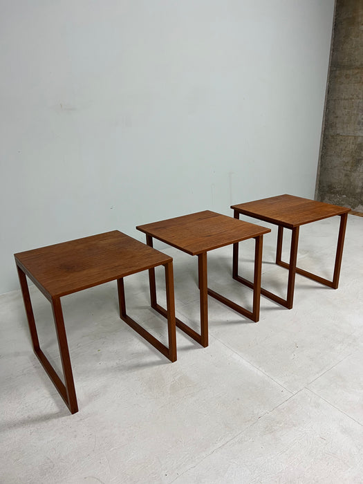 Vintage Danish Teak Cube Nesting Tables by Kai Kristiansen für Vildbjerg