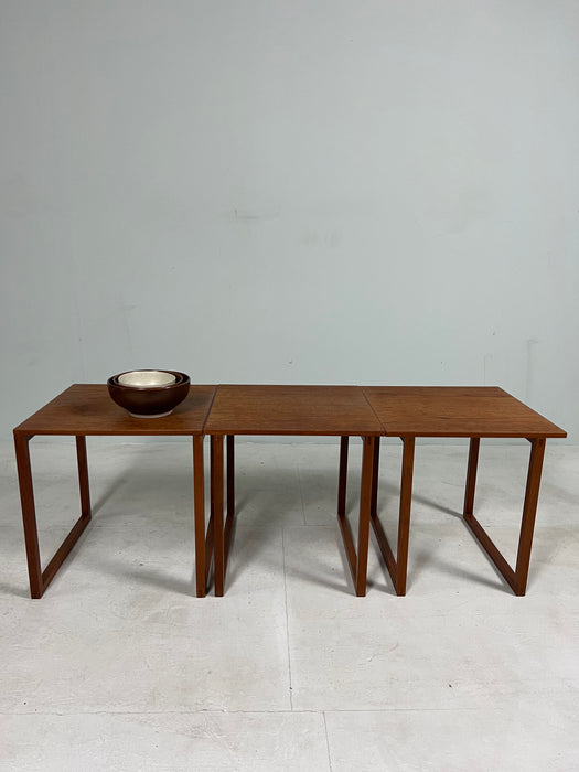 Vintage Danish Teak Cube Nesting Tables by Kai Kristiansen für Vildbjerg