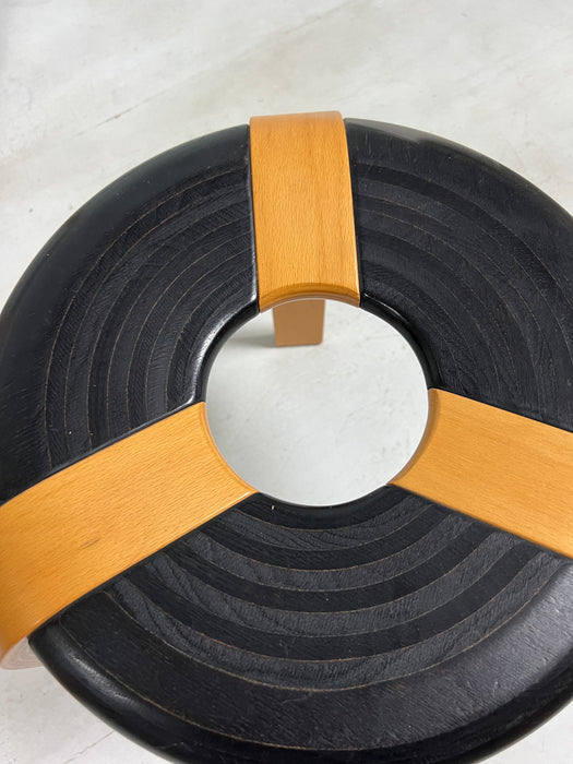 Vintage Danish Donut Stool Oak Rud &amp; Thygesen for Magnus Olesen 70s 