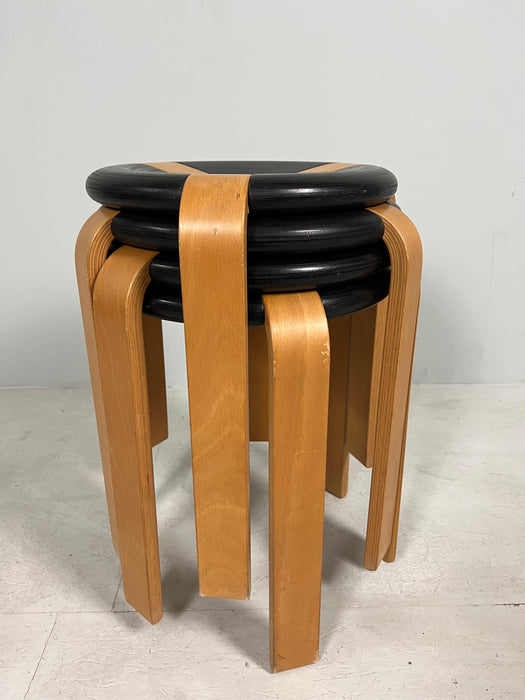Vintage Danish Donut Stool Oak Rud &amp; Thygesen for Magnus Olesen 70s 