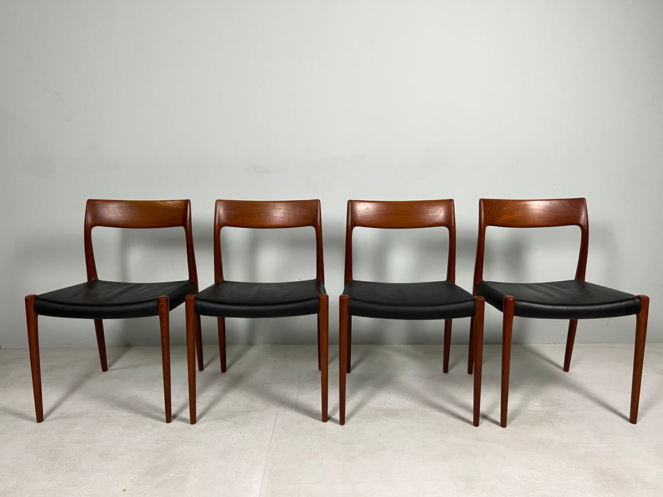 Vintage set of 4 chairs Niels O. Møller for JL Møller Teak Denmark 60s
