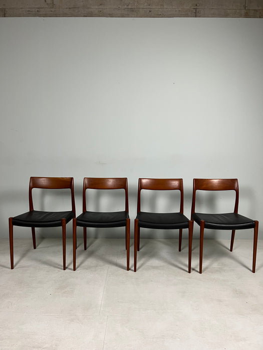 Vintage set of 4 chairs Niels O. Møller for JL Møller Teak Denmark 60s