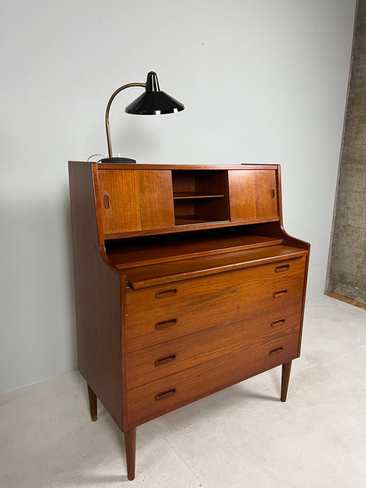 Vintage Secretary Chest of Drawers Dressing Table Teak Denmark 60s