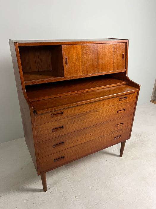 Vintage Secretary Chest of Drawers Dressing Table Teak Denmark 60s