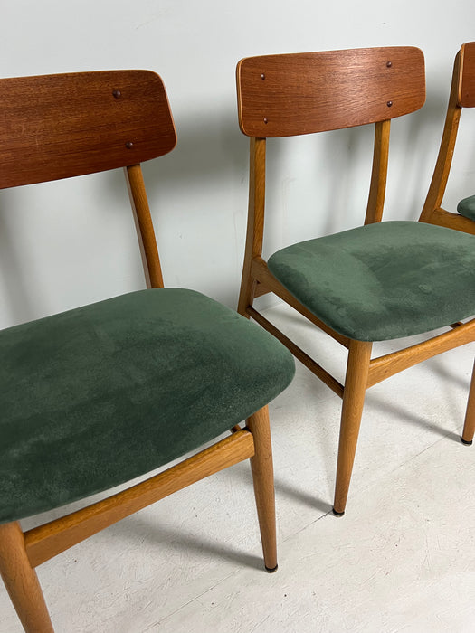 Vintage set of 4 teak chairs Farstrup Denmark 60s