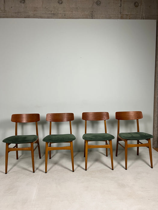 Vintage set of 4 teak chairs Farstrup Denmark 60s