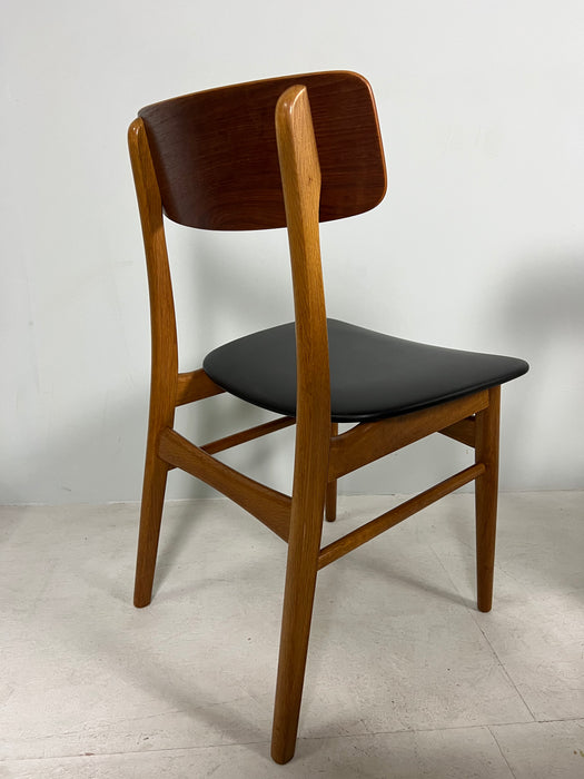 Vintage set of 4 teak chairs Farstrup black Denmark 60s