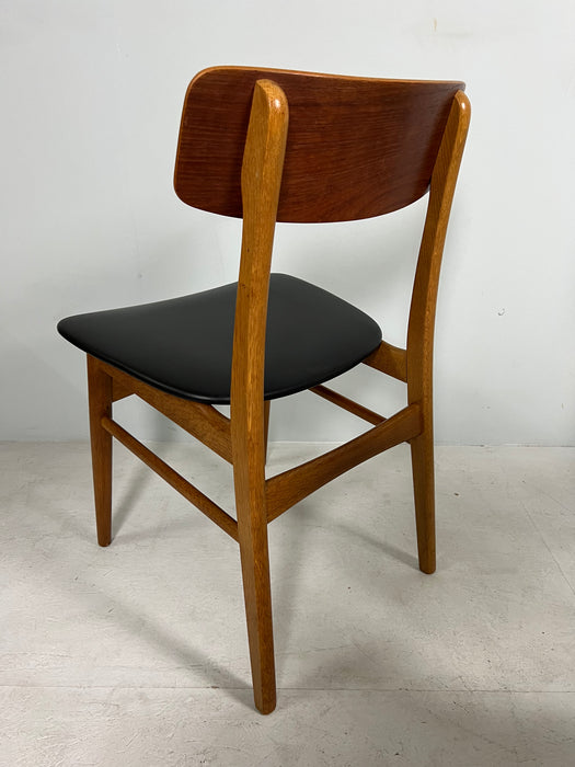 Vintage set of 4 teak chairs Farstrup black Denmark 60s